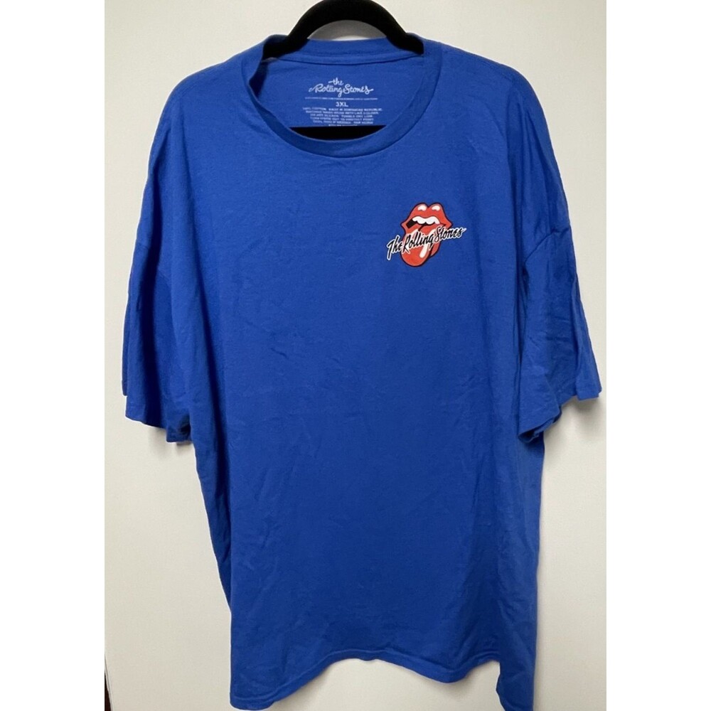 NWT Rolling Stones Hot Lips 1978 Live in Concert Band Tshirt Tee XXXL 3XL Blue